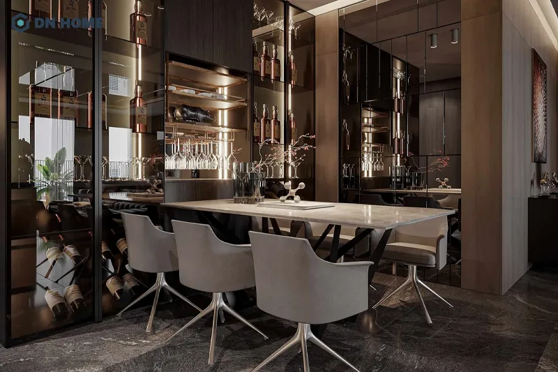 Các chất liệu, nội thất cao cấp được sử dụng phổ biến trong không gian chung cư 2 phòng ngủ