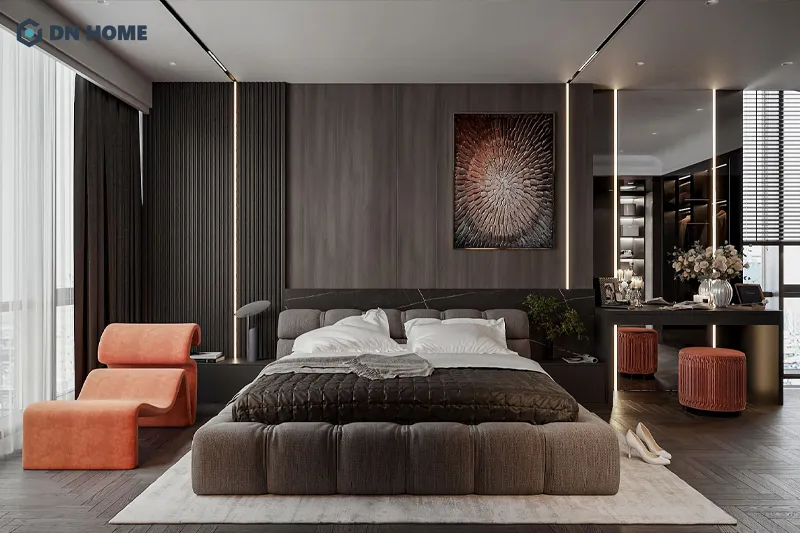 Không gian phòng ngủ đẳng cấp, ấn tượng bên trong căn hộ chung cư phong cách Luxury