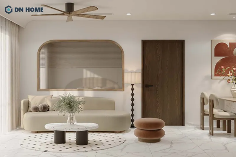 Phong cách Wabi Sabi giúp không gian chung cư trở nên nhẹ nhàng, thoải mái và ấm cúng