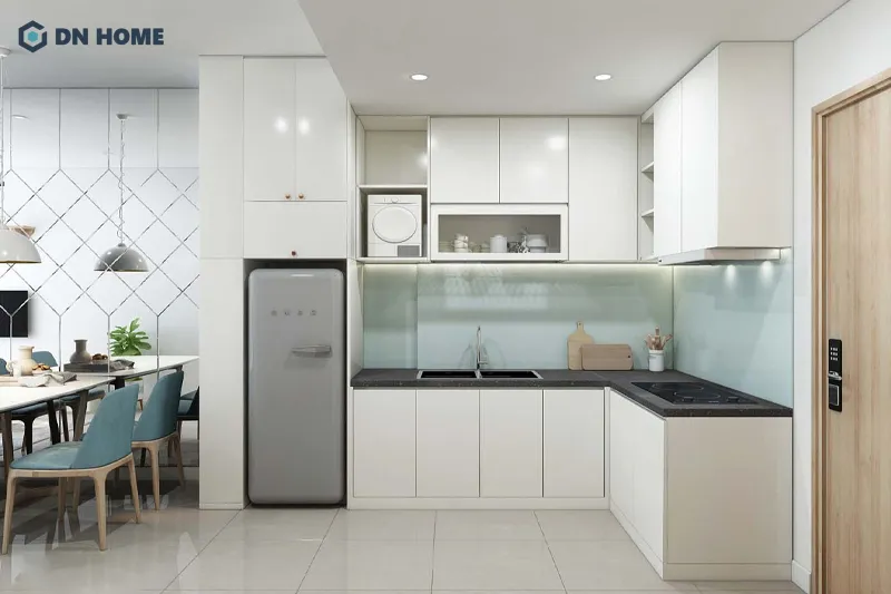 Chất liệu sáng bóng nâng cao tính thẩm mỹ cho không gian nội thất căn hộ chung cư