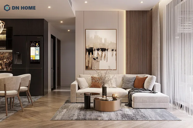 Căn hộ 2 phòng ngủ diện tích 80m2 thiết kế theo phong cách luxury hiện đại