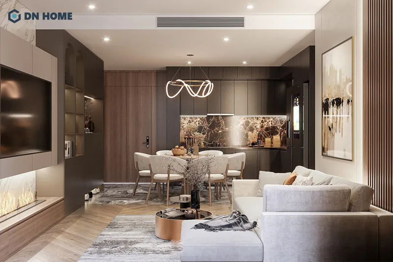 Chất liệu cao cấp được sử chủ đạo trong thiết kế chung cư phong cách sang trọng