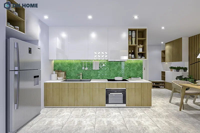 Chung cư thiết kế theo phong cách Tropical thường sử dụng màu xanh lá làm điểm nhấn