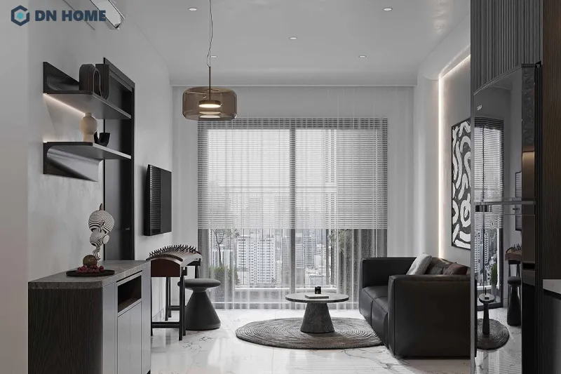 Căn hộ 50m2 thiết kế theo phong cách tối giản tập trung vào các đường nét tinh gọn