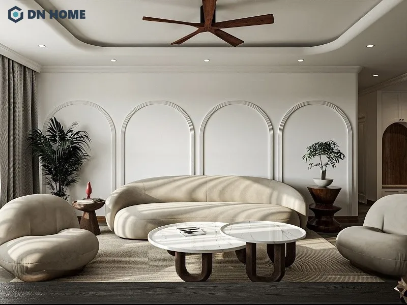 Trang trí cây xanh trong không gian phòng khách 