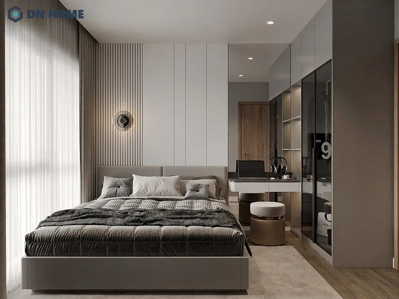 Thiết kế nội thất chung cư 60m2 với không gian phòng ngủ sang trọng