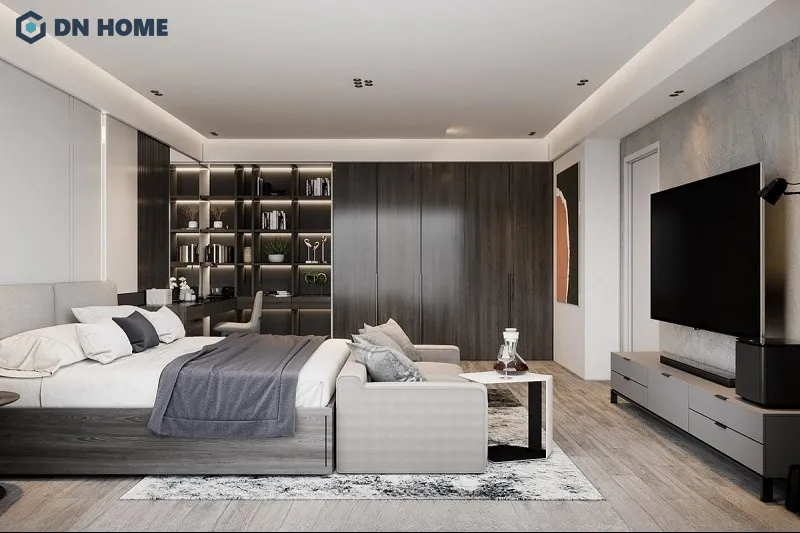 Không gian phòng ngủ được thiết kế theo phong cách sang trọng