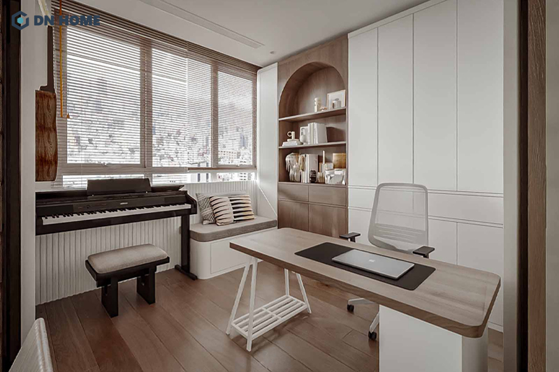 Không gian làm việc được thiết kế tối giản, tạo cảm giác thư giãn và tập trung