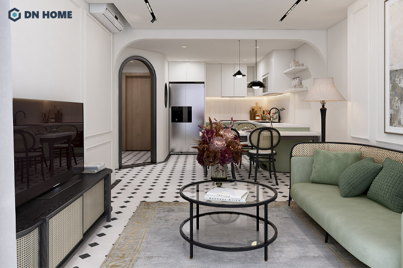 Phong cách Indochine mang đến vẻ đẹp đầy hoài niệm cho không gian sống chung cư 70m2