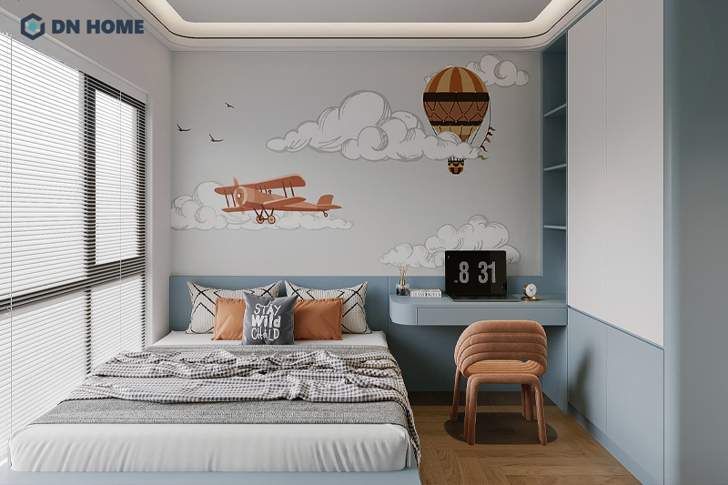 Phòng ngủ phụ tận dụng ánh sáng tự nhiên tạo cảm giác thoáng đãng, rộng rãi hơn