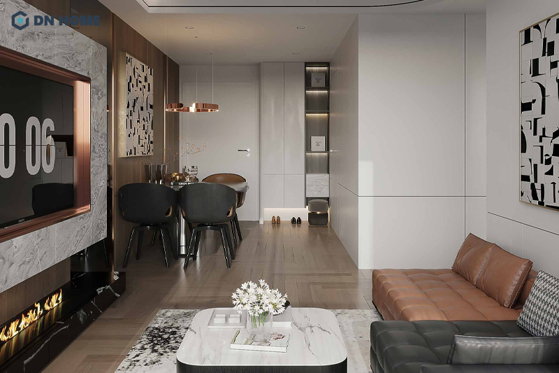 Thiết kế nội thất chung cư 70m2 hiện đại - tối giản nên áp dụng không gian mở 