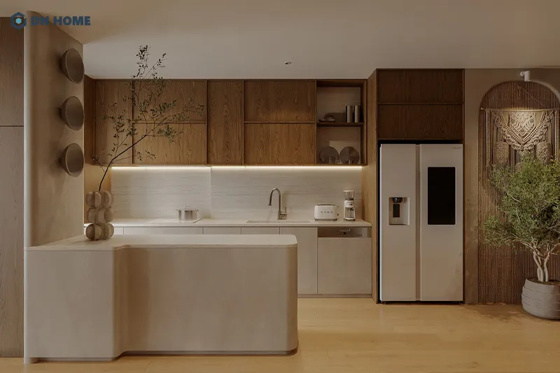 Các đường nét uốn lượn nhẹ nhàng, mềm mại là điểm đặc trưng trong thiết kế chung cư phong cách Bắc Âu