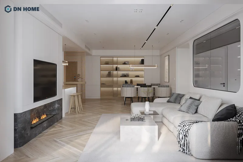 Thiết kế căn hộ 90m2 phong cách tối giản tập trung vào đường nét tinh gọn và sự tiện nghi