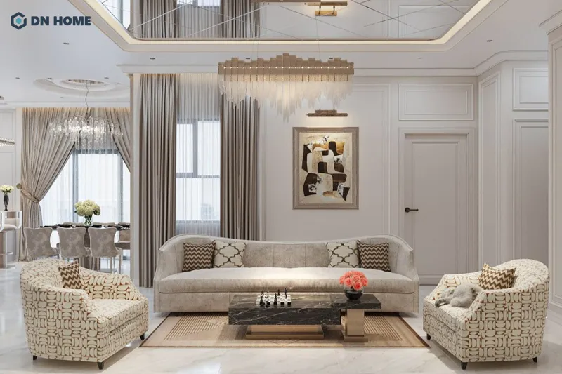 Phong cách tân cổ điển mang đến vẻ đẹp hài hòa giữa cổ điển và hiện đại cho không gian chung cư 90m2