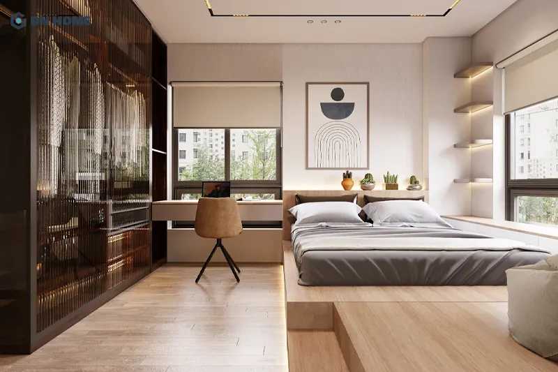 Phòng ngủ master nên được thiết kế tiện nghi, đa năng với diện tích rộng rãi