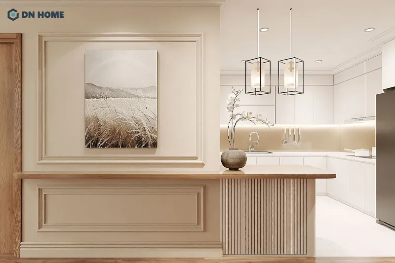 Thiết kế không gian phòng bếp mở giúp không gian sinh hoạt chung trở nên gắn kết hơn