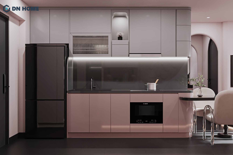 Có thể đơn giản sử dụng màu sắc để tạo điểm nhấn cho không gian nội thất chung cư mini