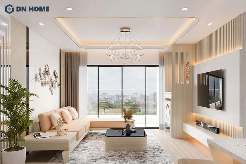 Phòng khách là trung tâm sinh khí căn hộ nên cần được thiết kế mở để luồng khí lưu thông tốt hơn