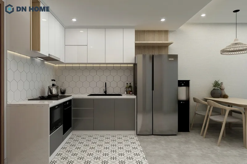 Cần đảm bảo tam giác giữa bếp - bồn rửa - tủ lạnh để tránh xung đột về Ngũ hành