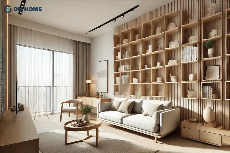 Với phòng khách chung cư 50m2 nên thiết kế chú ý đến tính thẩm mỹ, sự đồng bộ và công năng