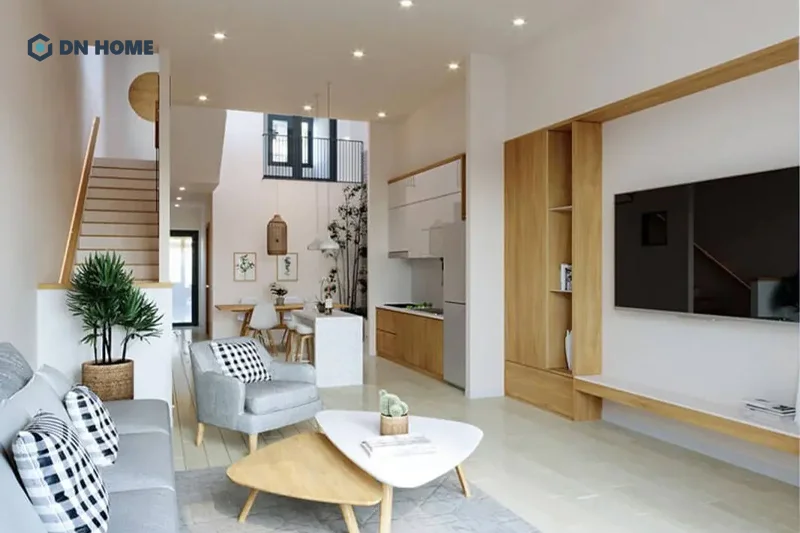 Cầu thang thẳng là kiểu dáng phổ biến nhất hiện nay nhờ vào ưu điểm tiết kiệm chi phí và không gian