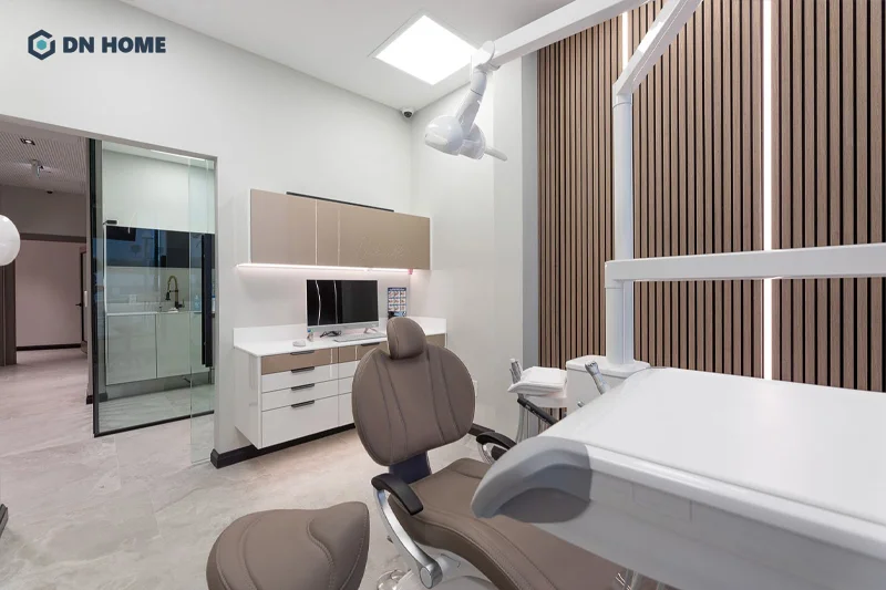 Hệ thống ánh sáng phù hợp ở từng khu vực chức năng nha khoa đáp ứng tiêu chuẩn y khoa
