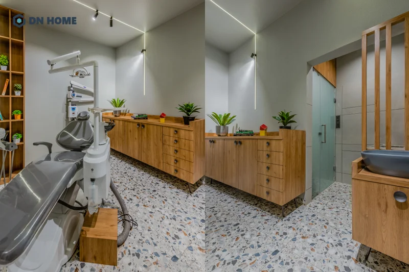 Khu vực điều trị và vệ sinh được thiết kế liền mạch giúp tối ưu quy trình vận hành