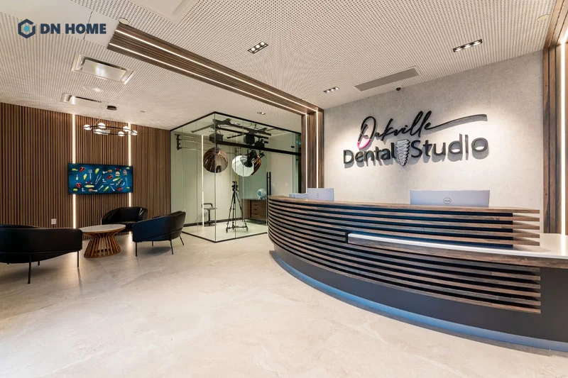 Không gian sảnh tiếp đón rộng rãi, thoáng đãng của ha khoa tạo cảm giác thỏa mái cho khách hàng