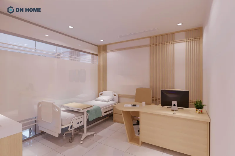 Tone màu trung tính thường được sử dụng trong thiết kế phòng mạch phong cách tối giản