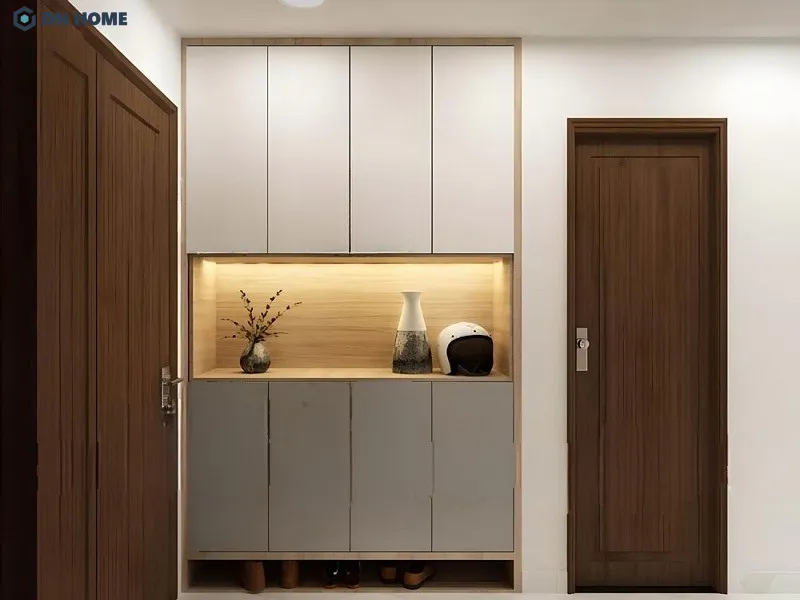 Không chỉ là nơi cất giày, tủ còn có thể tích hợp gương soi, móc treo hay ngăn phụ kiện, mang lại tiện ích toàn diện cho căn hộ
