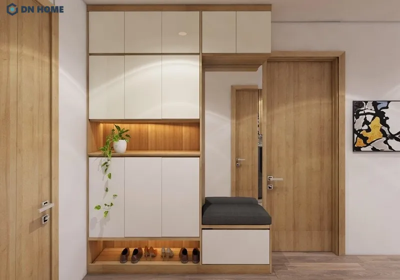 Cần thiết kế tủ giày nhà chung cư thông minh bởi chúng giúp đảm bảo yếu tố thẩm mỹ và phong thuỷ tại cửa ra vào