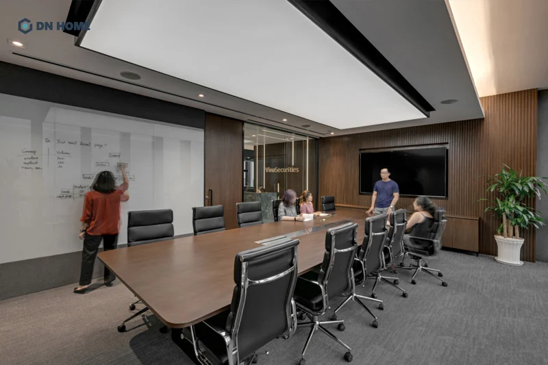 Nội thất với đường nét tinh gọn, đa năng là đặc trưng khi thiết kế văn phòng làm việc chứng khoán