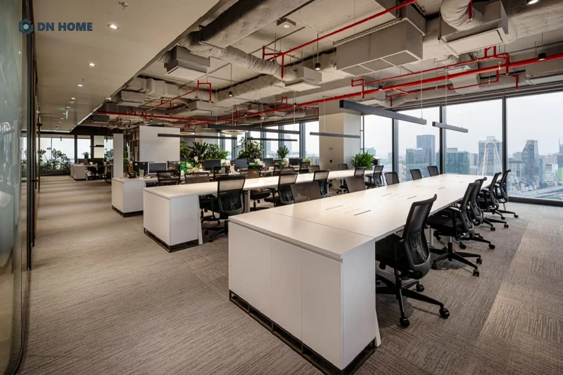 Văn phòng công ty chứng khoán thiết kế theo không gian mở giúp tối ưu diện tích hiệu quả