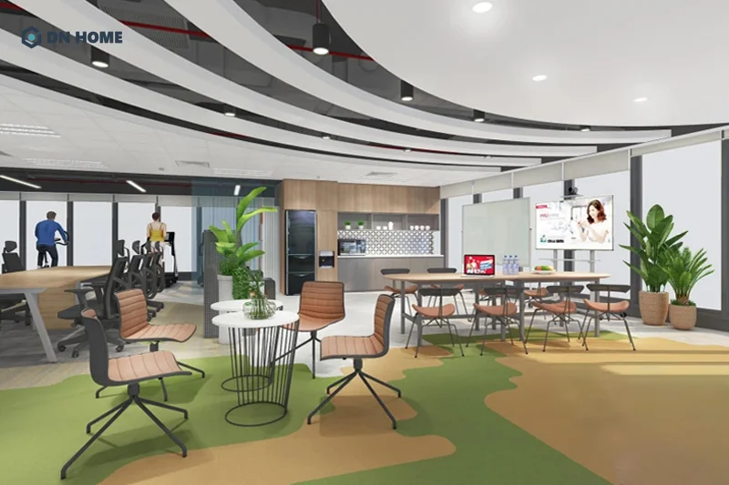 Văn phòng tài chính Prudential được thiết kế với tone màu trung tính làm chủ đạo, kết hợp gam màu pastel làm điểm nhấn