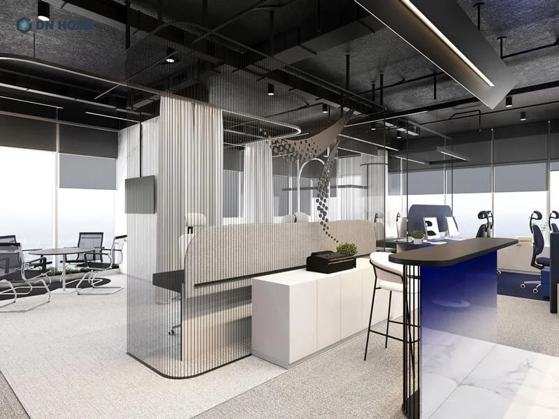 Sử dụng tone màu trung tính khi thiết kế văn phòng công ty tài chính tạo cảm giác chuyên nghiệp