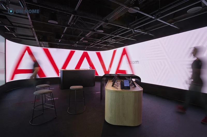 Thiết kế văn phòng công ty viên thông Avaya được thiết kế theo phong cách hiện đại kết hợp công nghiệp