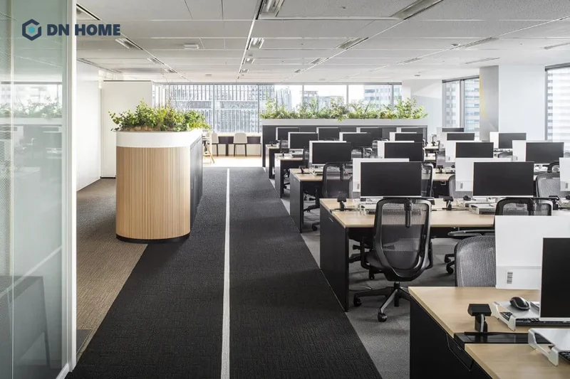 Ánh sáng tự nhiên và cây xanh là yếu tố không thể thiếu khi thiết kế văn phòng Hàn Quốc