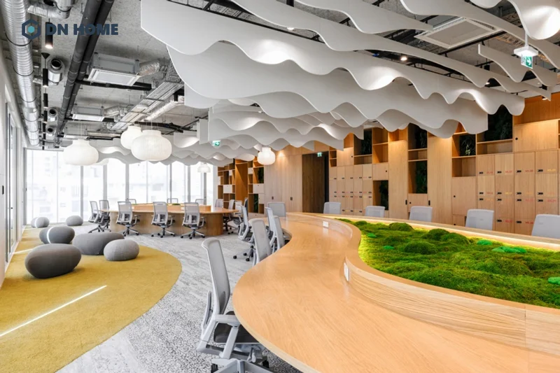 Thiết kế văn phòng phong cách Hàn Quốc đề cao tính thẩm mỹ nên chú trọng đến các yếu tố trang trí tinh tế