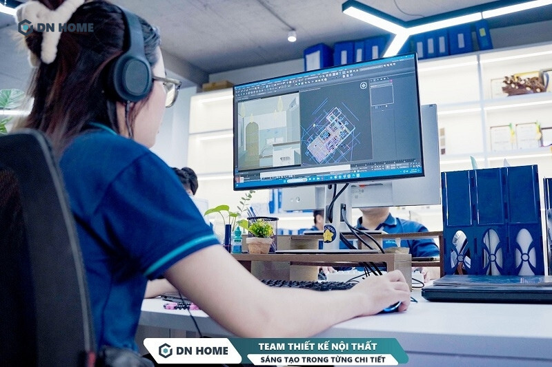 Kiến trúc sư triển khai phối cảnh 3D chân thực giúp khách hàng dễ dàng hình dung không gian