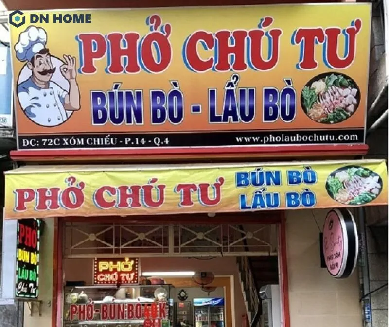 Quán phở sử dụng chất liệu bạt Hiflex