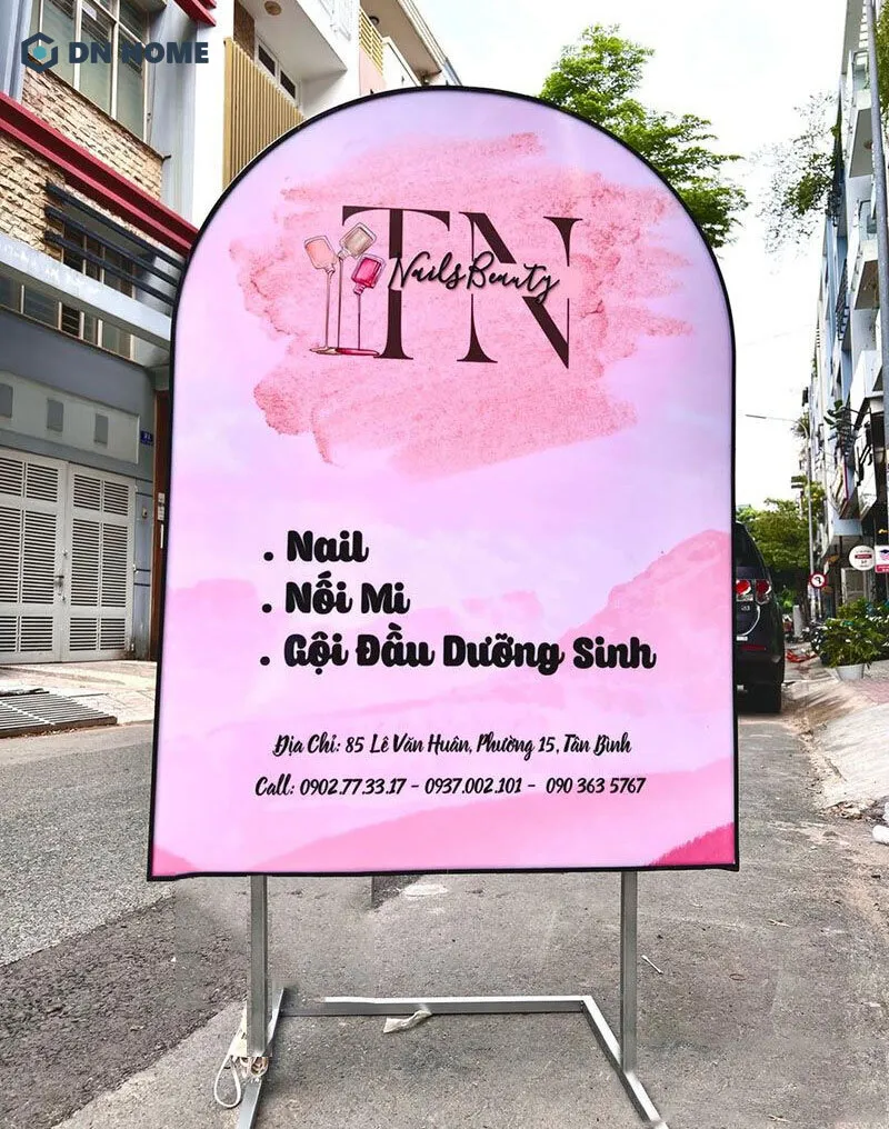 Bảng hiệu tiệm spa TN hộp đèn hiện đại