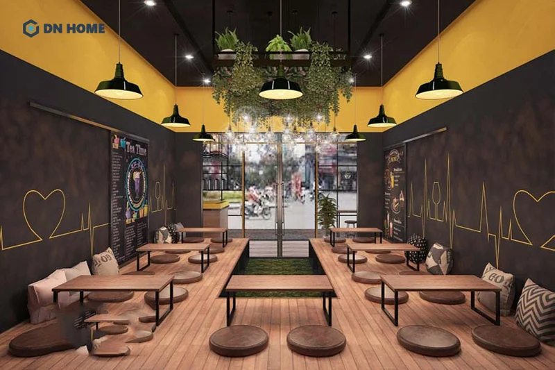 Bàn ngồi bệt ngày càng được ưa chuộng trong các quán trà sữa bởi tạo cảm giác thoải mái, gần gũi cho khách hàng