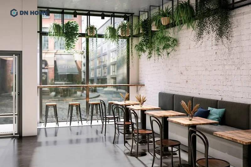 Bố trí bàn quầy bar cũng là cách tạo nên điểm nhấn trong không gian quán trà sữa