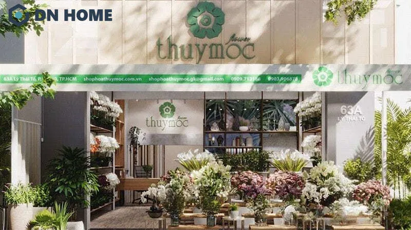 Mẫu biển hiệu shop hoa tươi đơn giản nhưng không kém phần thu hút