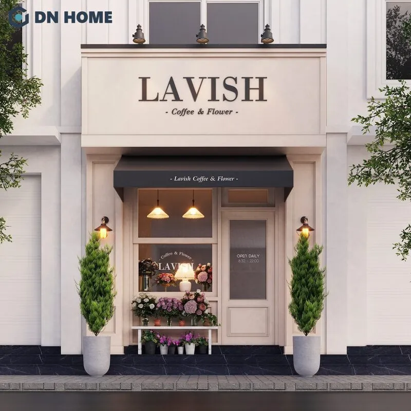 Mẫu bảng hiệu shop hoa tươi thể hiện phong cách sang trọng của thương hiệu