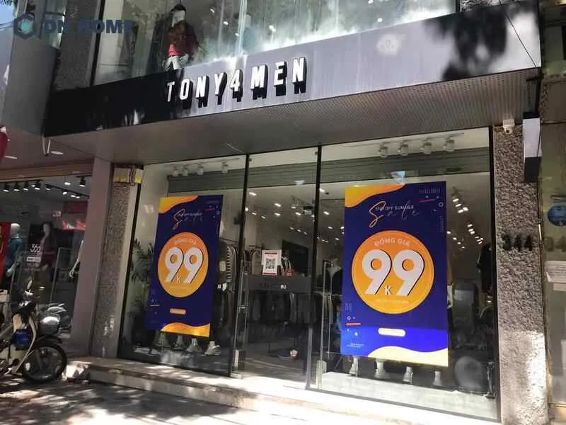 Thiết kế bảng hiệu shop quần áo nam phong cách tối giản