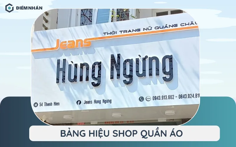 bảng hiệu shop quần áo