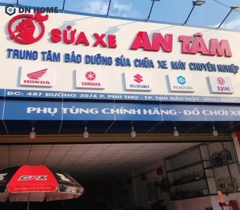 Bảng hiệu tiệm sửa xe máy phong cách hiện đại
