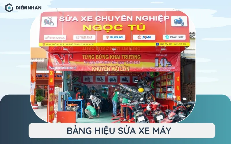 bảng hiệu sửa xe máy