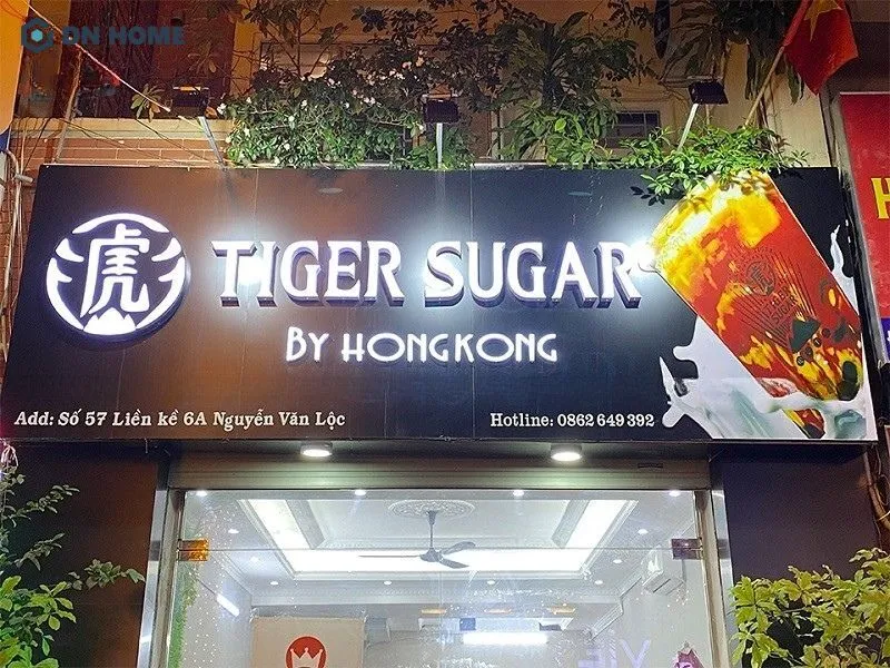 Biển hiệu trà sữa nền alu chữ nổi mica bắt mắt